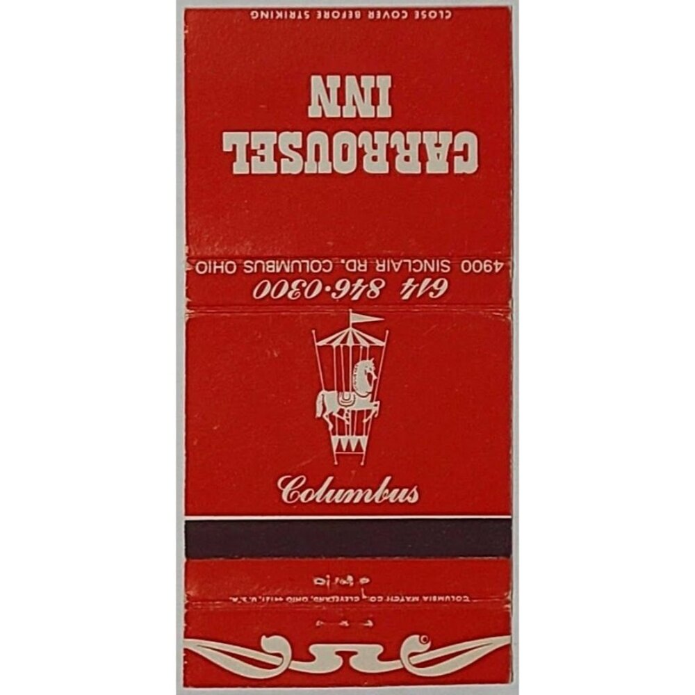 Matchbook Cover Carrousel Inn Columbus Ohio OH Vintage Hotel Advertising - Picture 2 of 4